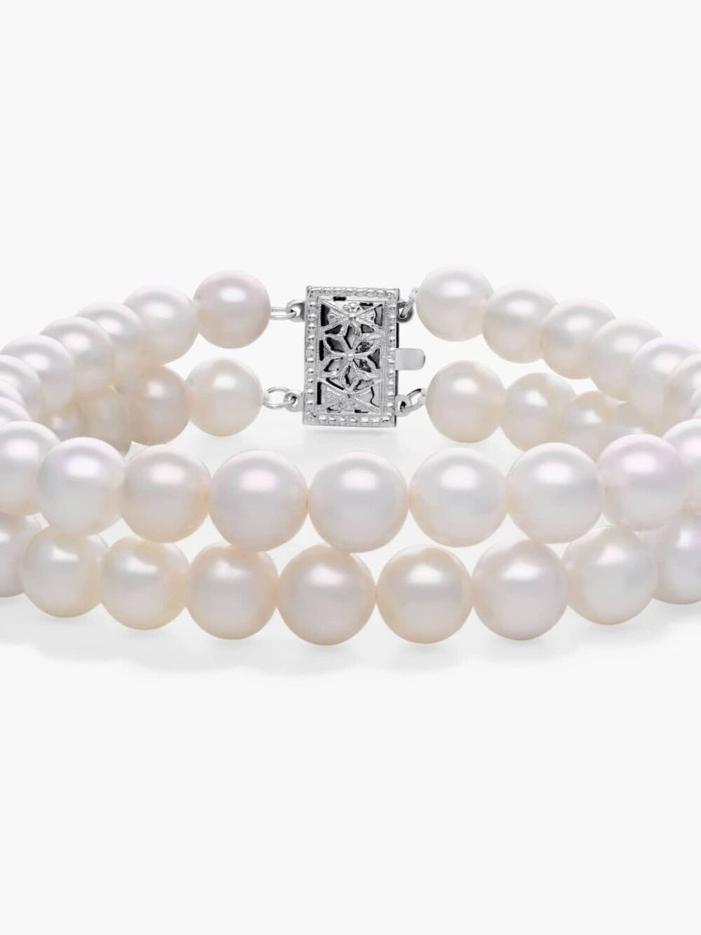 Blue Nile Double Strand Freshwater Cultured Pearl Bracelet In 14K White Gold